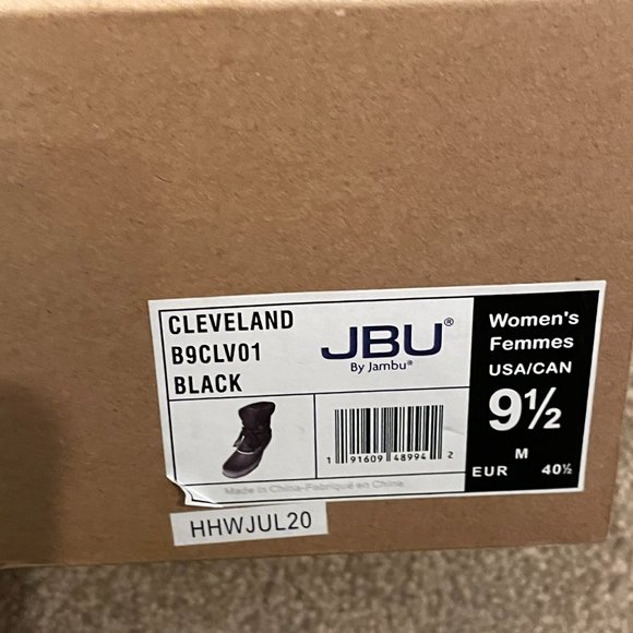 NIB $100 Black JBU by JAMBU Cleveland Waterproof Rain Boots 9 1/2 M - Picture 6 of 6